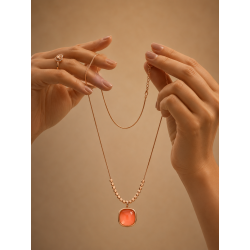 Coralia Glow Necklace | Rose Gold Gemstone Necklace | ASVIYA