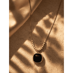 Noir Élégance Pendant Necklace | Premium Micro Gold Plated Necklace – ASVIYA