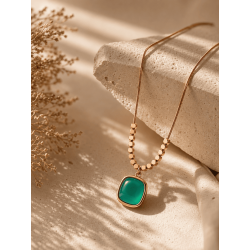 Emerald Aura Necklace | Rose Gold Gemstone Necklace | ASVIYA