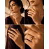 Amora Crystal Heart Ring | Elegant Gold Plated Heart Ring for Women | ASVIYA