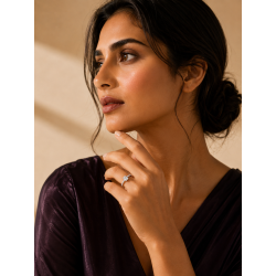 Celeste Square-Cut Silver Ring | ASVIYA