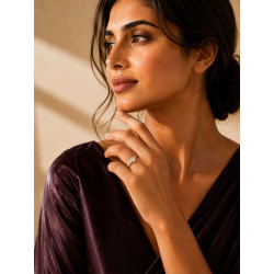 Celeste Solitaire Silver Ring for Women | ASVIYA