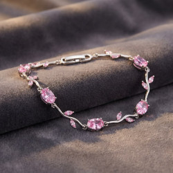 Tulip Rosé Bloom Bracelet | Pink Crystal Luxury Bracelet | ASVIYA