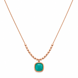Emerald Aura Necklace | Rose Gold Gemstone Necklace | ASVIYA