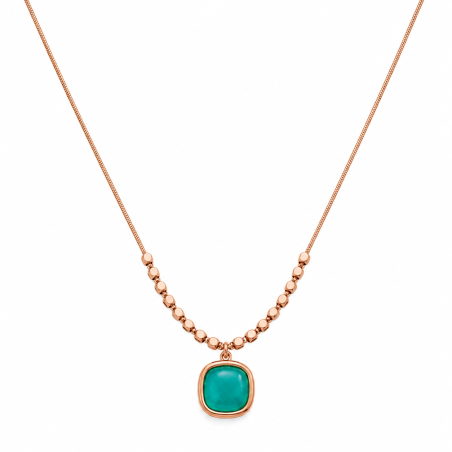 Emerald Aura Necklace | Rose Gold Gemstone Necklace | ASVIYA