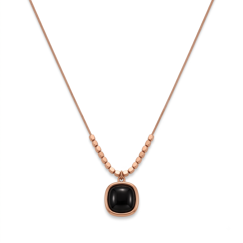 Noir Élégance Pendant Necklace | Premium Micro Gold Plated Necklace – ASVIYA