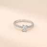 Celeste Square-Cut Silver Ring | ASVIYA