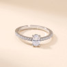 Aurelia Oval Crystal Silver Ring for Women | ASVIYA