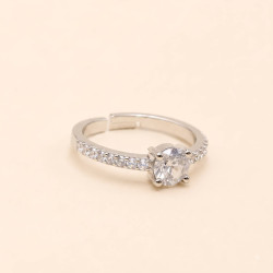 Celeste Solitaire Silver Ring for Women | ASVIYA