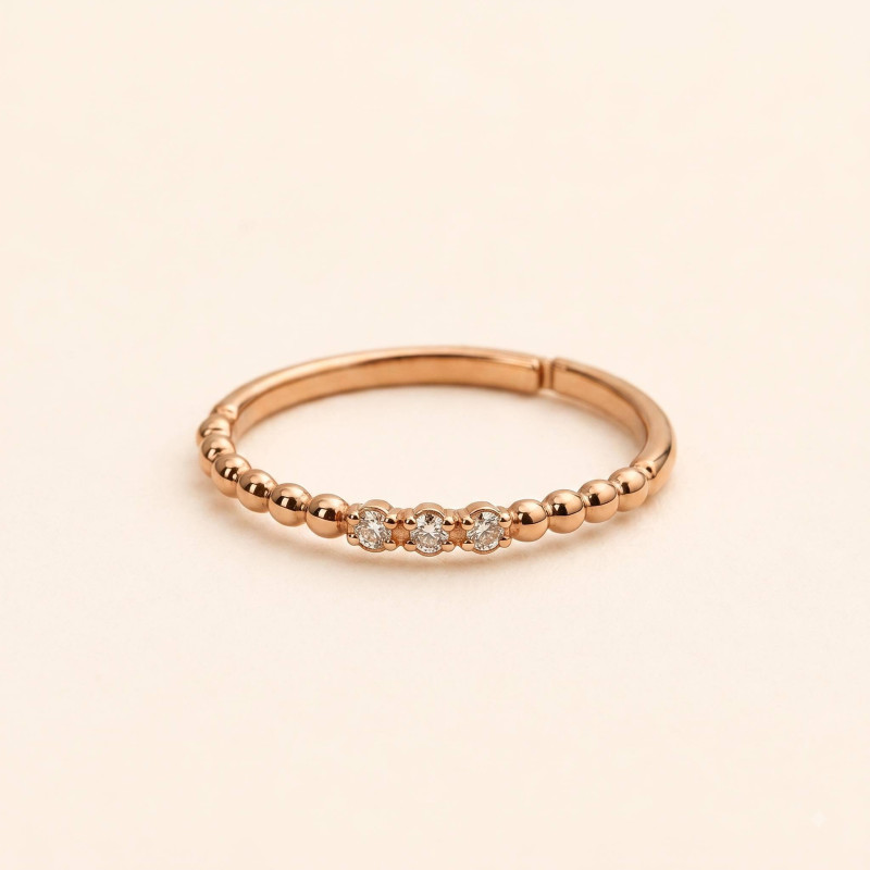 Éclat Beaded Crystal Ring | Elegant Gold Plated Ring for Women | ASVIYA