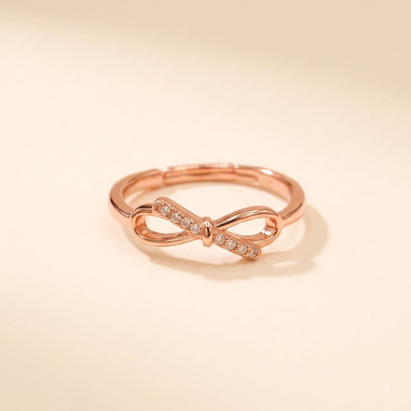 Éloise Ribbon Ring | Gold Plated Bow Ring for Women | ASVIYA