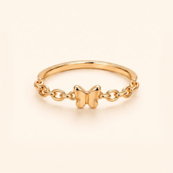Papillon Élégance Ring | Gold Plated Butterfly Ring for Women | ASVIYA