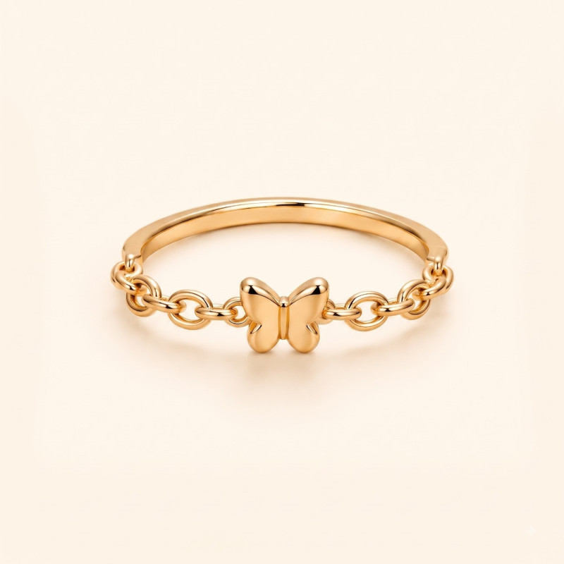 Papillon Élégance Ring | Gold Plated Butterfly Ring for Women | ASVIYA