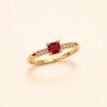 Ruby Éclat Solitaire Ring | Elegant Gold Plated Red Stone Ring | ASVIYA