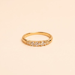 Celestia Crystal Band Ring | Elegant Gold Plated Ring for Women | ASVIYA