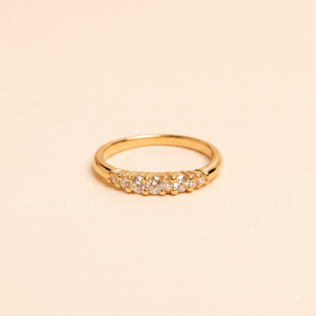 Celestia Crystal Band Ring | Elegant Gold Plated Ring for Women | ASVIYA