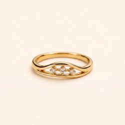 Luna Éclat Crystal Ring | Elegant Gold Plated Ring for Women | ASVIYA