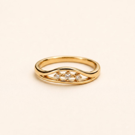 Luna Éclat Crystal Ring | Elegant Gold Plated Ring for Women | ASVIYA