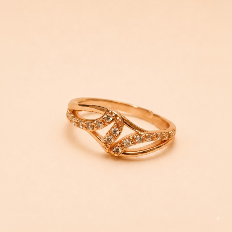 Élara Infinity Crystal Ring | Elegant Gold Ring for Women | ASVIYA