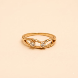 Celestia Duet Crystal Ring | Elegant Gold Ring for Women | ASVIYA