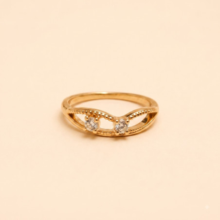 Celestia Duet Crystal Ring | Elegant Gold Ring for Women | ASVIYA