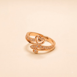 Amora Lumière Open Heart Ring | Elegant Gold Ring for Women | ASVIYA