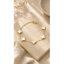 Pearl Clover Bracelet | Premium Gold-Tone Bracelet | ASVIYA