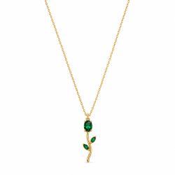 Crimson Tulip Pendant Necklace