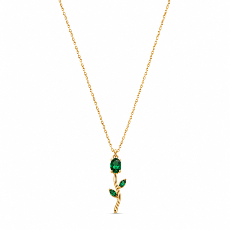 Crimson Tulip Pendant Necklace