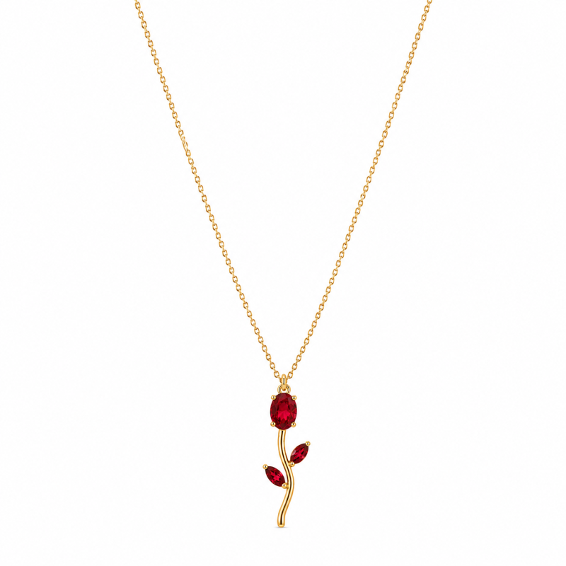 Crimson Éclat Pendant Necklace | ASVIYA