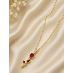 Crimson Éclat Pendant Necklace | ASVIYA