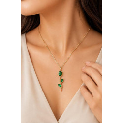 Crimson Tulip Pendant Necklace