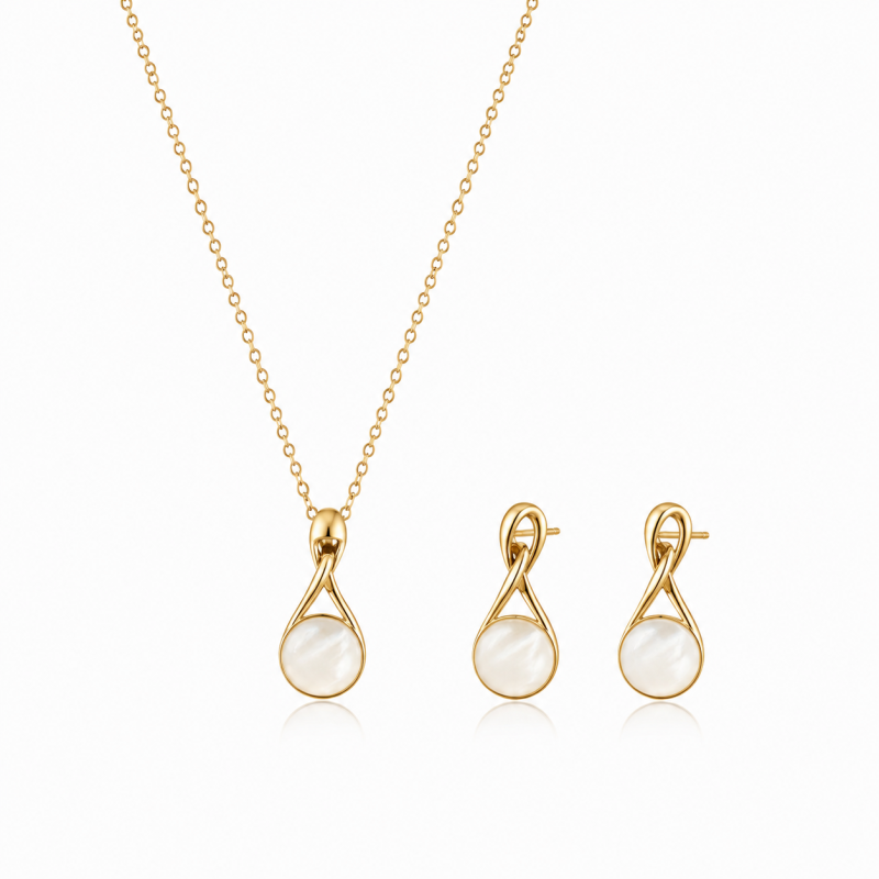 Élise Lumière Necklace & Earring Set | ASVIYA
