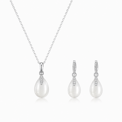 Lumière Teardrop Necklace & Earring Set | ASVIYA