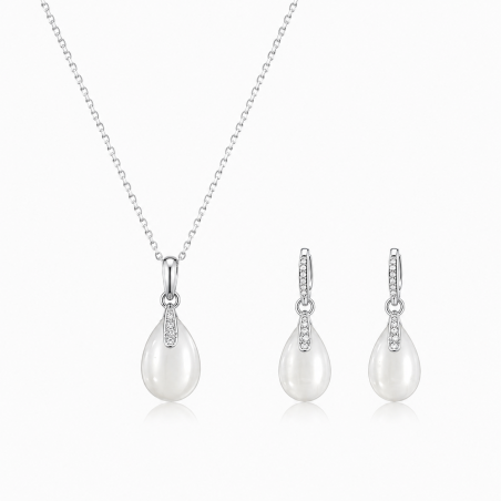 Lumière Teardrop Necklace & Earring Set | ASVIYA