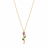 Rosé Verde Élégance Necklace | Gold Tone Pendant | ASVIYA