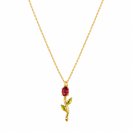 Noir Rosé Verde Necklace | Gold Tone Pendant | ASVIYA