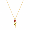 Noir Rosé Verde Necklace | Gold Tone Pendant | ASVIYA