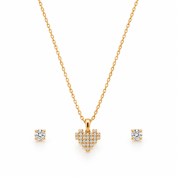 Aurelia Amour Heart Necklace & Earring Set | ASVIYA