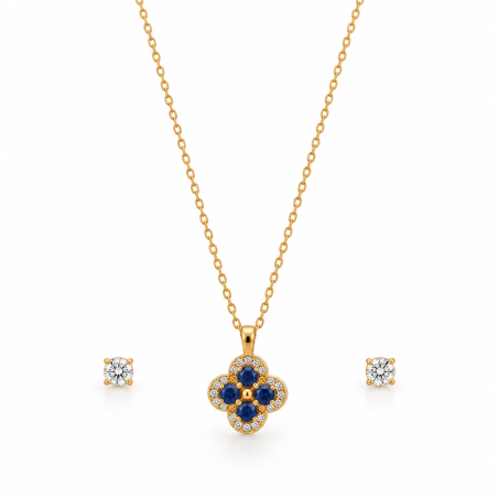 Celestia Bleu Éclat Necklace & Earring Set | ASVIYA