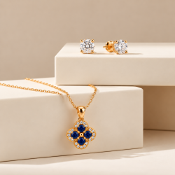 Celestia Bleu Éclat Necklace & Earring Set | ASVIYA