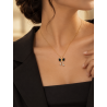 Noir Élan Bow Necklace & Earring Set | ASVIYA