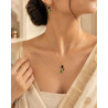 Noir Verde Élégance Necklace & Earring Set | ASVIYA
