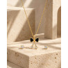 Noir Élan Bow Necklace & Earring Set | ASVIYA