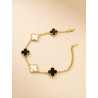 Noir Éclat Bracelet – Premium Gold-Tone Bracelet with Black & White Clover Charms by ASVIYA