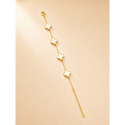 Pearl Clover Bracelet | Premium Gold-Tone Bracelet | ASVIYA