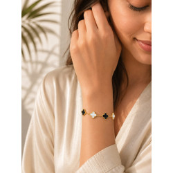 Noir Éclat Bracelet | Luxury Clover Bracelet for Women | ASVIYA