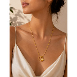 Twin Heart Necklace | Premium Micro Gold Plated Necklace | ASVIYA