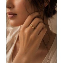 Flutter Grace Dual Butterfly Ring | Gold Plated Butterfly Ring for Women | ASVIYA