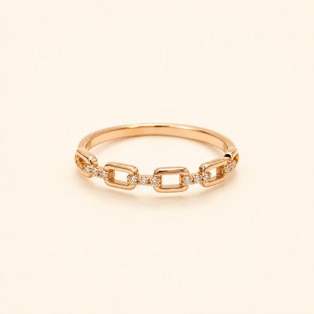 Luxe Link Crystal Ring | Gold Plated Link Ring for Women | ASVIYA
